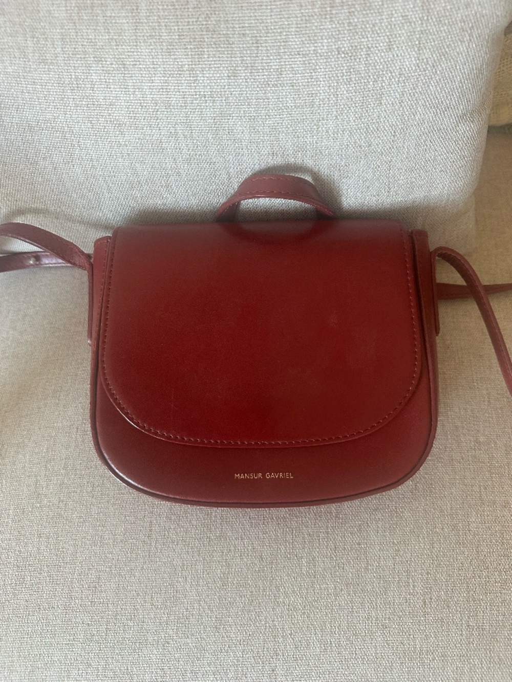 Mansur Gavriel Red Leather Crossbody Bag